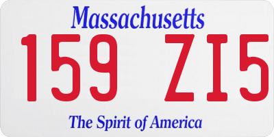 MA license plate 159ZI5