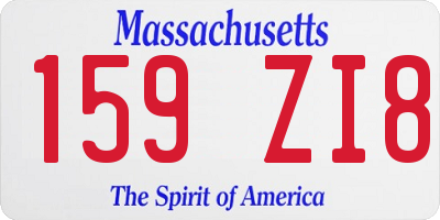 MA license plate 159ZI8