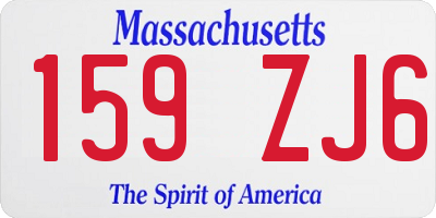 MA license plate 159ZJ6