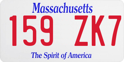 MA license plate 159ZK7