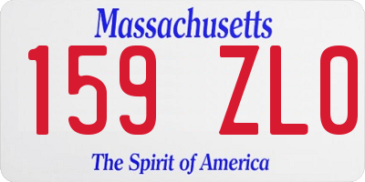 MA license plate 159ZL0