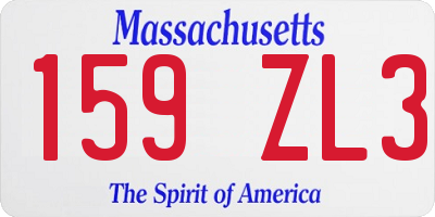 MA license plate 159ZL3