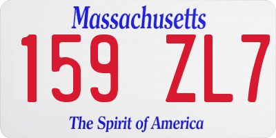 MA license plate 159ZL7