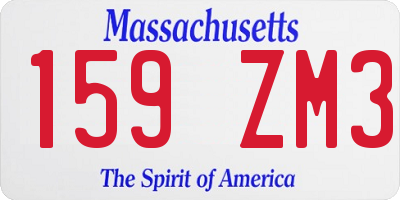 MA license plate 159ZM3