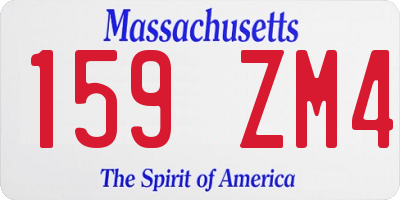 MA license plate 159ZM4
