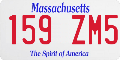 MA license plate 159ZM5