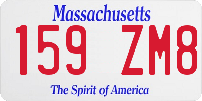 MA license plate 159ZM8