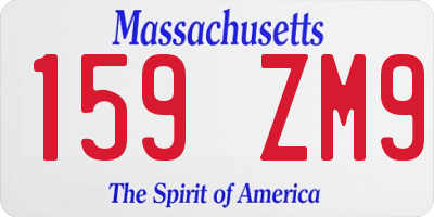 MA license plate 159ZM9