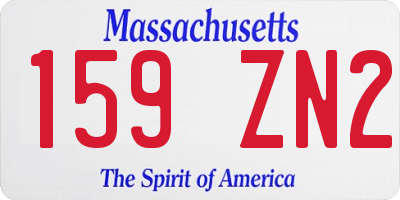 MA license plate 159ZN2