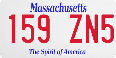 MA license plate 159ZN5