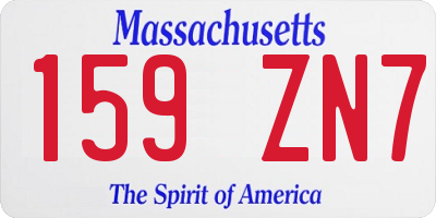 MA license plate 159ZN7