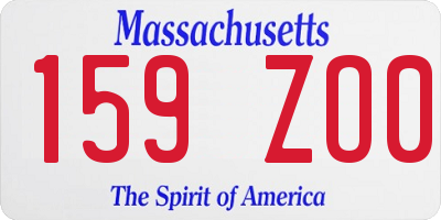 MA license plate 159ZO0