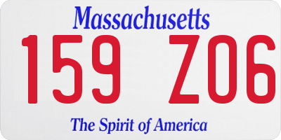 MA license plate 159ZO6