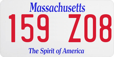 MA license plate 159ZO8