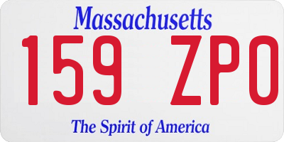 MA license plate 159ZP0
