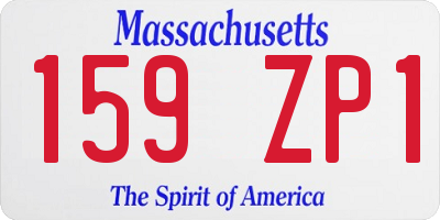 MA license plate 159ZP1