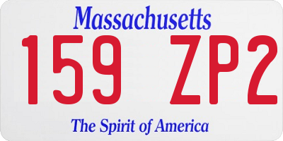 MA license plate 159ZP2