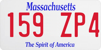 MA license plate 159ZP4