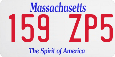 MA license plate 159ZP5