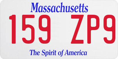 MA license plate 159ZP9