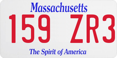 MA license plate 159ZR3