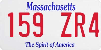 MA license plate 159ZR4