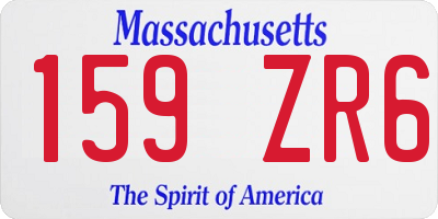 MA license plate 159ZR6