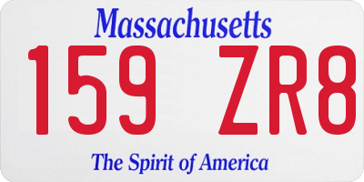 MA license plate 159ZR8