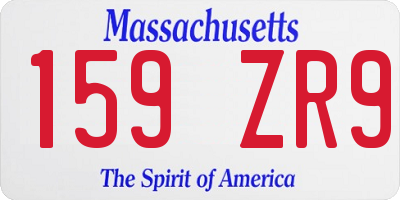 MA license plate 159ZR9