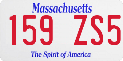 MA license plate 159ZS5