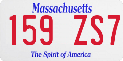 MA license plate 159ZS7