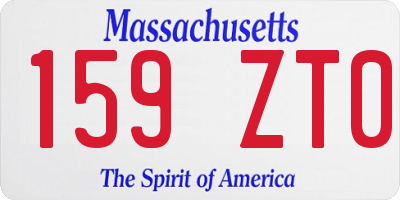 MA license plate 159ZT0