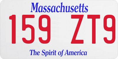 MA license plate 159ZT9