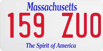 MA license plate 159ZU0