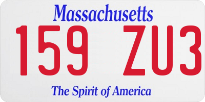 MA license plate 159ZU3