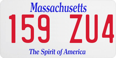 MA license plate 159ZU4