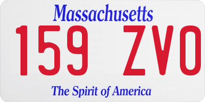 MA license plate 159ZV0