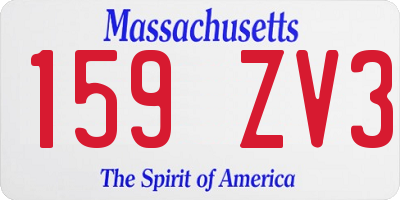 MA license plate 159ZV3
