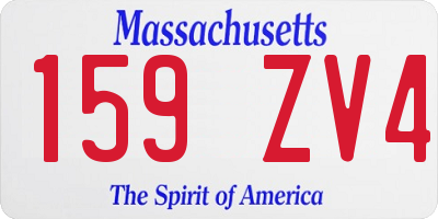 MA license plate 159ZV4