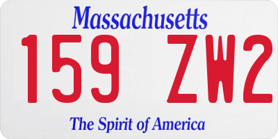 MA license plate 159ZW2