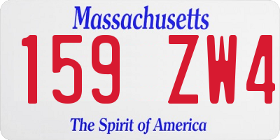 MA license plate 159ZW4