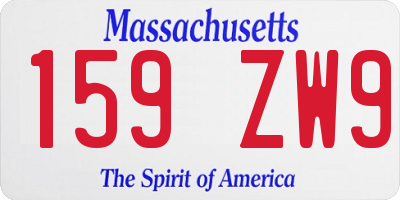 MA license plate 159ZW9