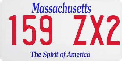 MA license plate 159ZX2
