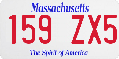 MA license plate 159ZX5