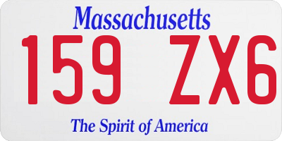 MA license plate 159ZX6