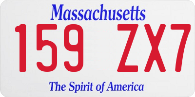 MA license plate 159ZX7