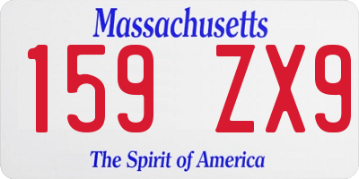 MA license plate 159ZX9