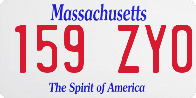 MA license plate 159ZY0