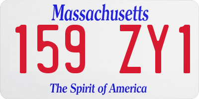 MA license plate 159ZY1