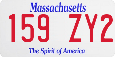 MA license plate 159ZY2